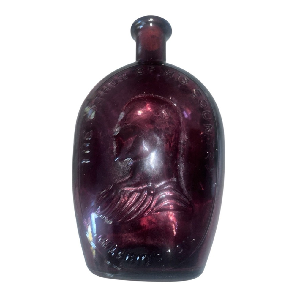 Wheaton NJ Glass Bottle The Father of His Country - Washington Purple VTG Cork